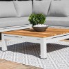 Maze Lounge Outdoor Oslo Aluminium White Large Corner Group with Teak Coffee Table