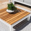 Maze Lounge Outdoor Oslo Aluminium White Large Corner Group with Teak Coffee Table