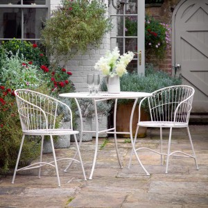 Regency Design Siracusa Vanilla 2 Seater Iron Round Bistro Set Regency Design Siracusa Vanilla 2 Seater Iron Round Bistro Set