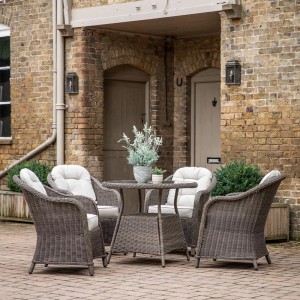 Regency Design Fior Natural 4 Seater Rattan Round Dining Set