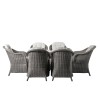 Regency Design Fior Grey 6 Seater Rattan Oval Dining Set