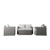 Regency Design Calvi Grey 2 Seater Rattan Square Sofa Set with Armchairs and Coffee Table