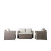 Regency Design Calvi Natural 2 Seater Rattan Square Sofa Set with Armchairs and Coffee Table