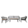Regency Design Tropea Grey 2 Seater Rope Sofa Set with Coffee Table and Armchairs