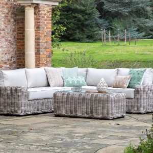 Regency Design Ragusa Natural 5 Seater Rattan Corner Sofa Set with Coffee Table Regency Design Ragusa Natural 5 Seater Rattan Corner Sofa Set with Coffee Table