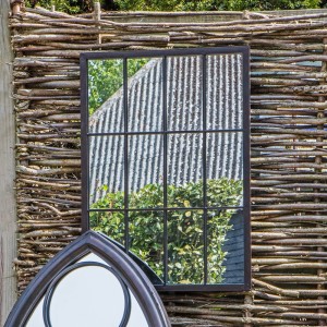 Regency Design Zanetti Black Metal Outdoor Window Wall Mirror