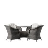 Regency Design Fior Grey 4 Seater Rattan Round Dining Set