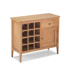 Heritage Wardley Natural Oak Wine Rack Sideboard
