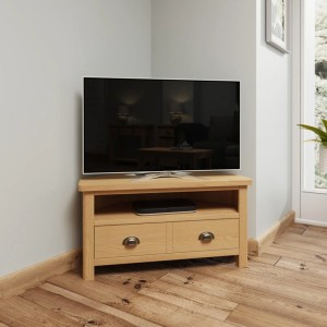 Buxton Rustic Oak Furniture Corner TV Unit Buxton Rustic Oak Furniture Corner TV Unit