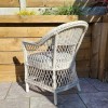 Signature Weave Garden Furniture Rose White Rattan 6 Seater Round Dining Set