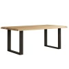 Togo Solid Oak and Metal 1.8m Dining Table with 1.2m Bench Pair