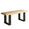 Togo Solid Oak and Metal 1.8m Dining Table with 1.2m Bench Pair