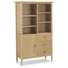 Heritage Skien Natural Oak 3 Drawer Display Cabinet with Shelves