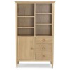Heritage Skien Natural Oak 3 Drawer Display Cabinet with Shelves