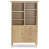 Heritage Skien Natural Oak 3 Drawer Display Cabinet with Shelves