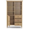 Heritage Skien Natural Oak 3 Drawer Display Cabinet with Shelves