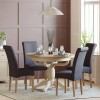 Divine Furniture Dortmund Oak Westbury Dark Grey Rollback Dining Chair