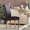 Divine Furniture Dortmund Oak Westbury Dark Grey Rollback Dining Chair