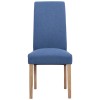 Divine Furniture Dortmund Oak Westbury Blue Rollback Dining Chair