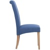Divine Furniture Dortmund Oak Westbury Blue Rollback Dining Chair