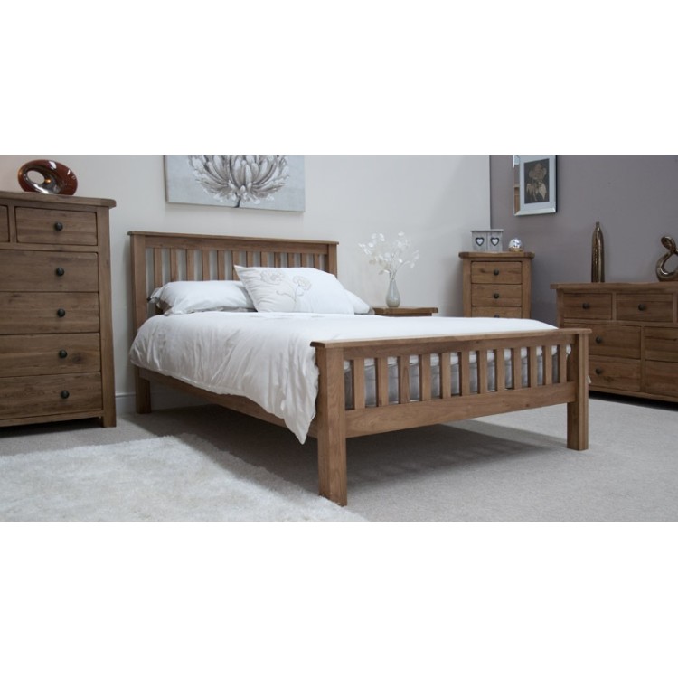Rustic Solid Oak Furniture 5ft Kingsize Bed