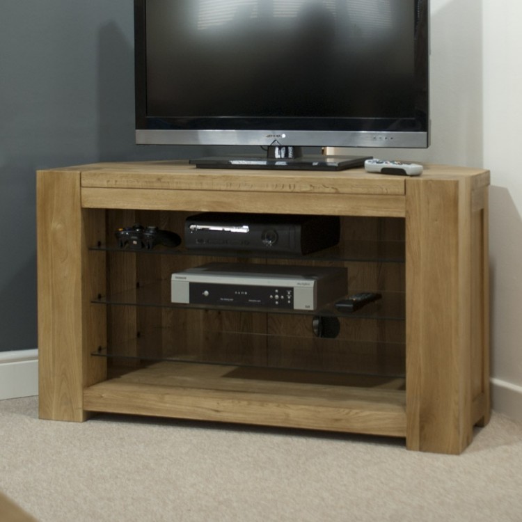 Trend Solid Oak Furniture Corner TV Plasma Unit