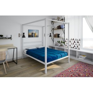 Modern Metal Furniture 4ft6 Double Canopy Bed Modern Metal Furniture 4ft6 Double Canopy Bed