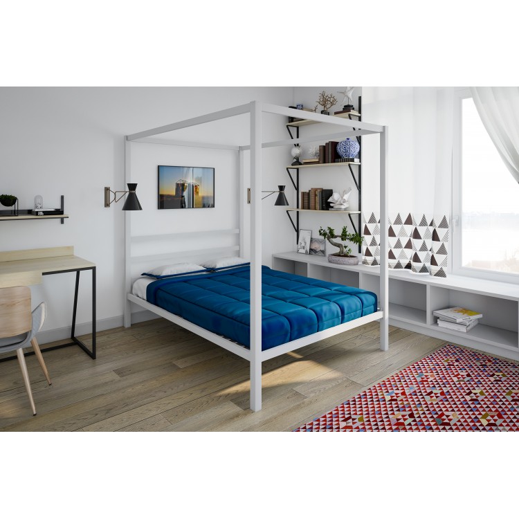 Modern Metal Furniture 4ft6 Double Canopy Bed