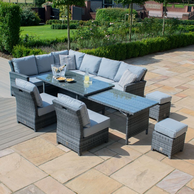 Maze Rattan Garden Furniture Kingston Grey Extending Corner Dining Set Oak House - Rattan Garden Patio Table Maze Rattan Garden Furniture Kingston Grey Extending Corner Dining Set Oak House - Rattan Garden Patio Table