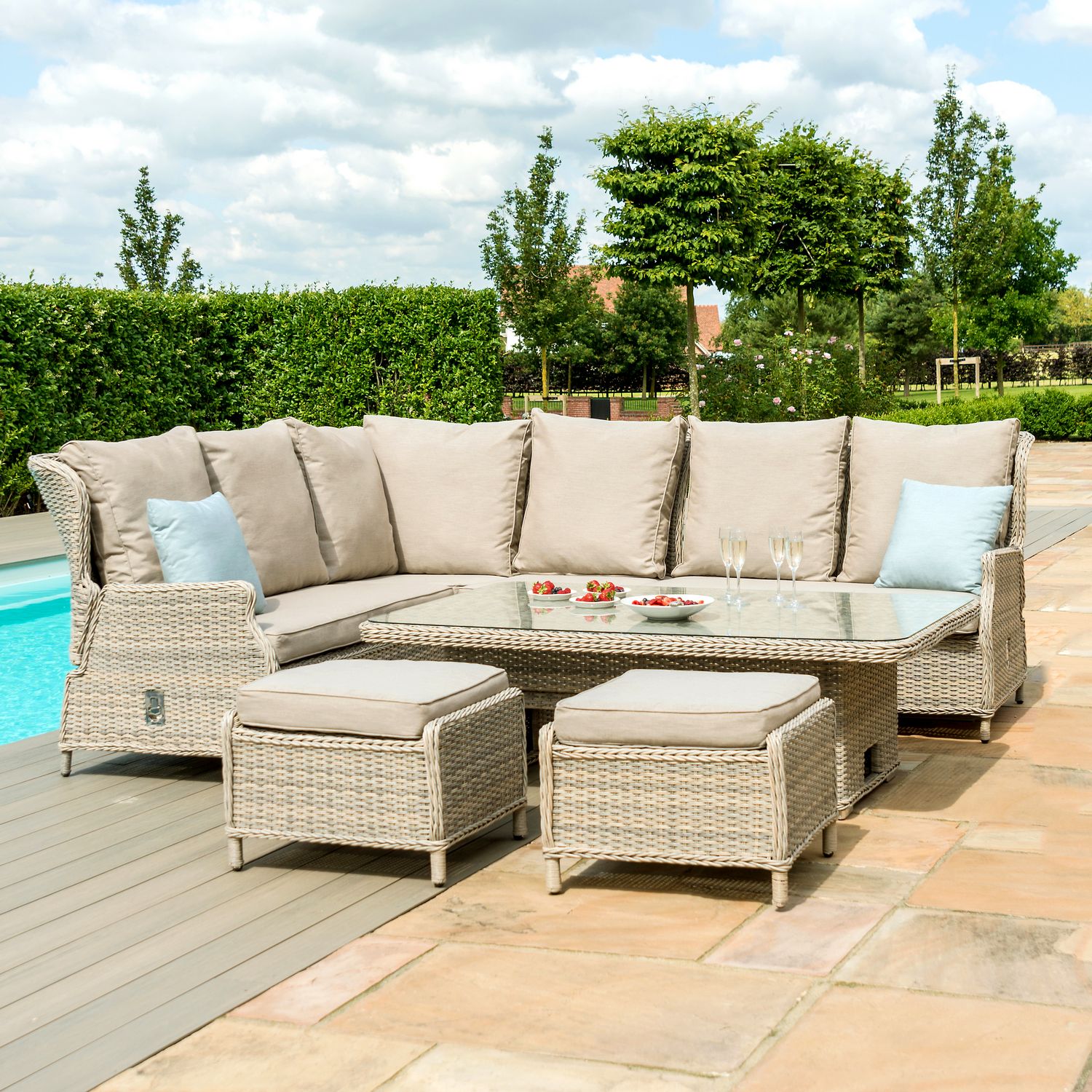 Rattan Dining Cotswold Reclining Corner Dining Set Cotswold Rattan