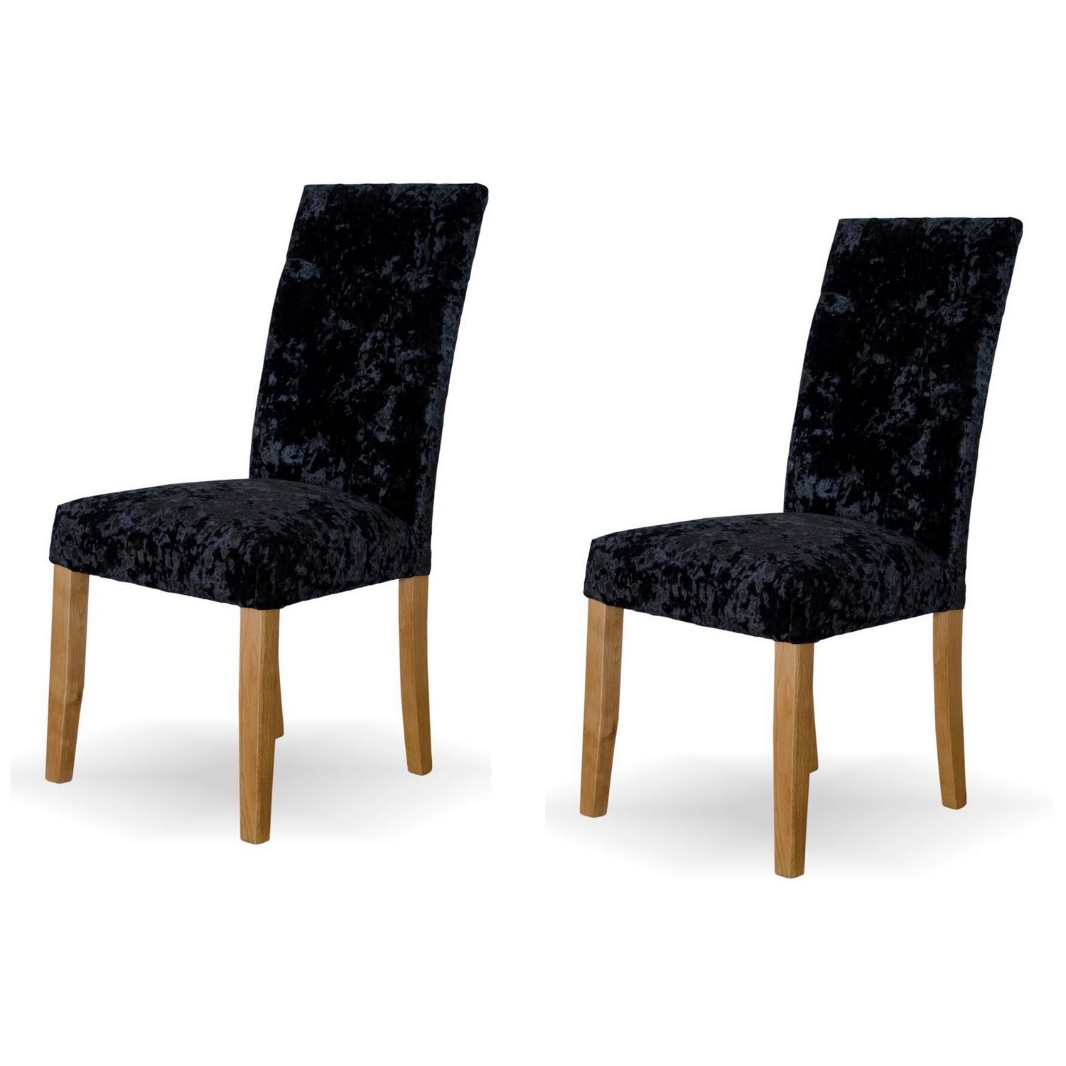 deluxe solid oak furniture stockholm deep crushed black velvet dining chair  pair