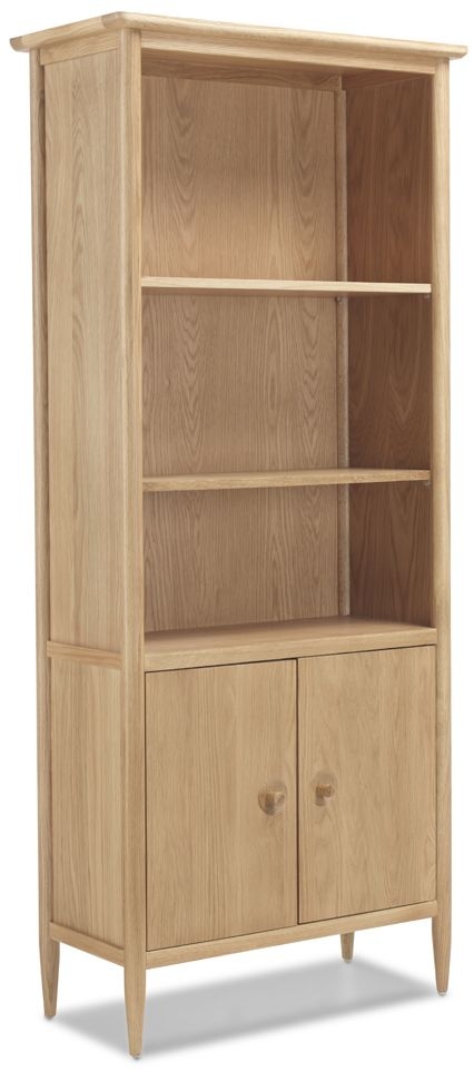 Stockholm Oak Large Bookcase With Doors Oak Furniture House